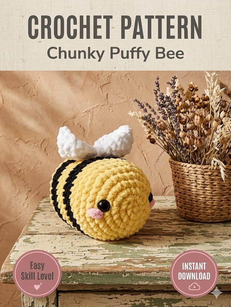 Plush Bee Amigurumi Crochet Pattern | Beginner Friendly PDF (instant ...