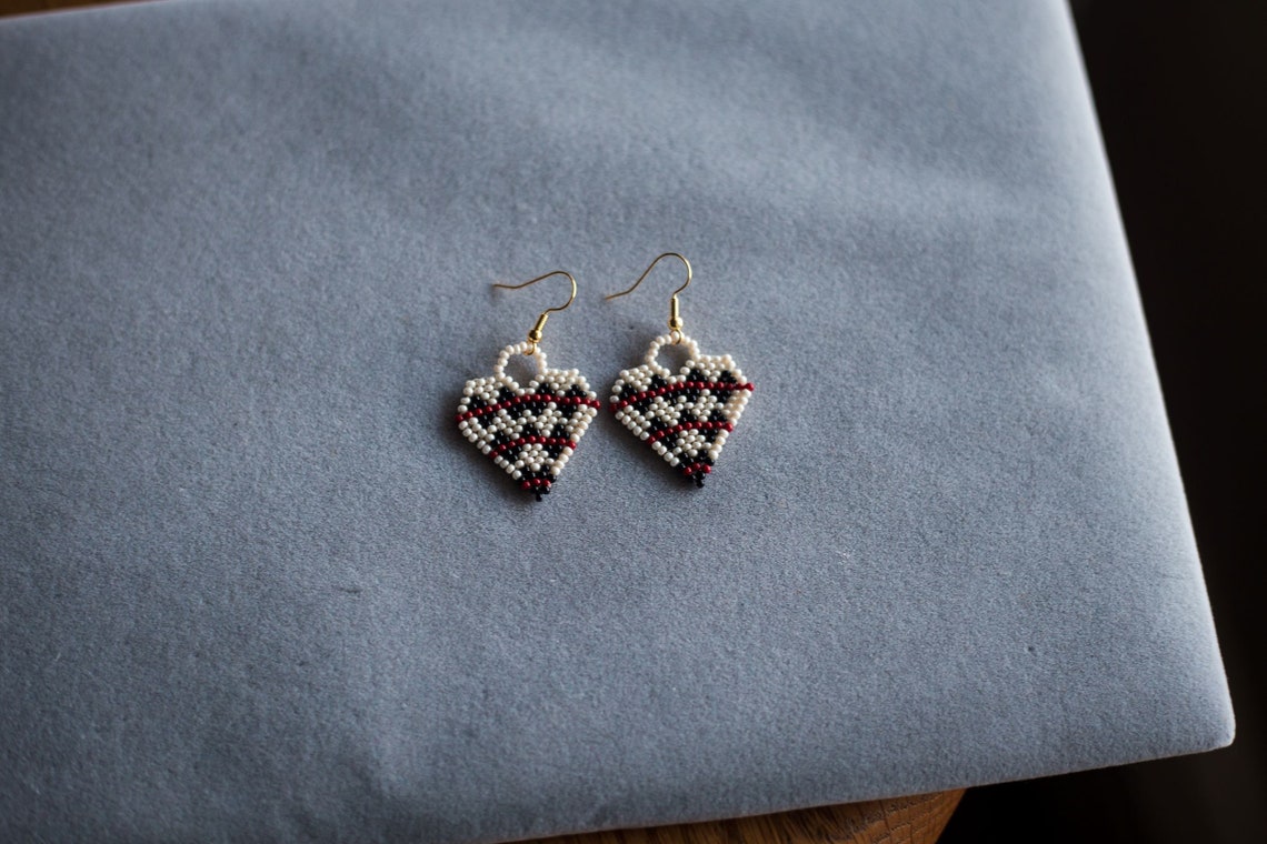 Navajo Basket Heart Earrings b Etsy