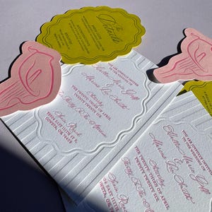 Luxury Letterpress Wedding Invitation Suite | Calla Lily Design | Blind Embossed | Floral Wedding Stationary