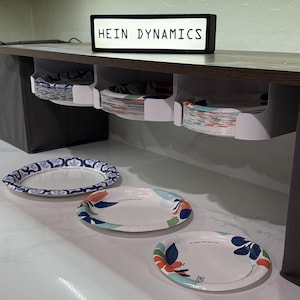 Under-Cabinet Paper Plate Dispenser (6, 8 or 10 Inch Plates) – Kitchen Organizer – Space Saving Plate Storage