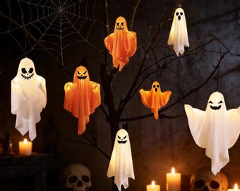 Halloween-Geist-Hängelichter, LED-Geist-Dekorationen, gruseliger Halloween-Dekor im Freien, niedliche Geisterlaternen, Halloween-Party-Dekor