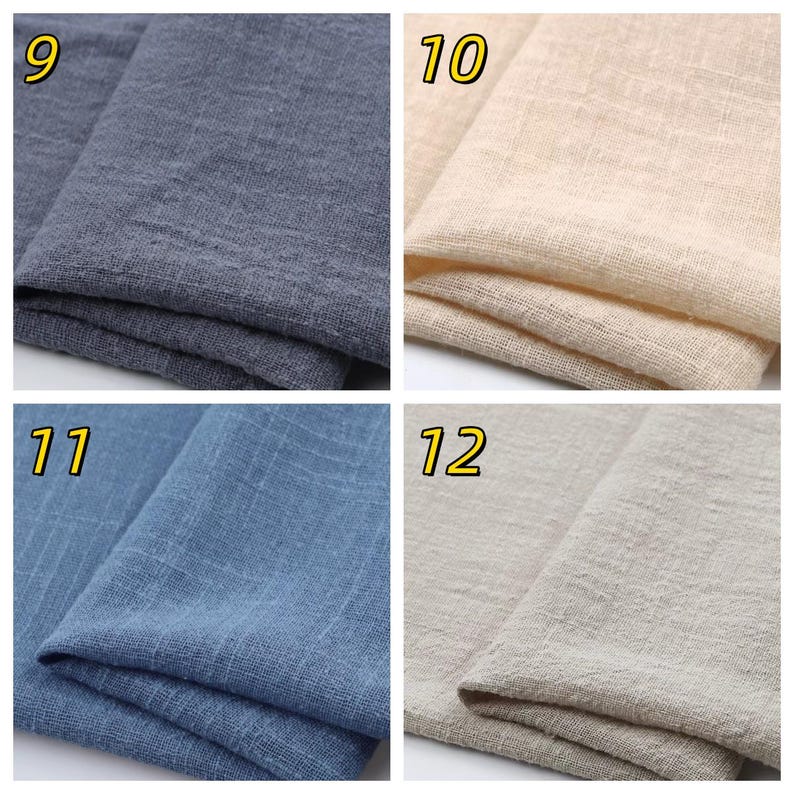 Slub Cotton Linen Fabric by Yard, Natural Linen Blend Fabric, Rustic Sewing Material, Soft Breathable Textile for Clothing & Home Decor image 7