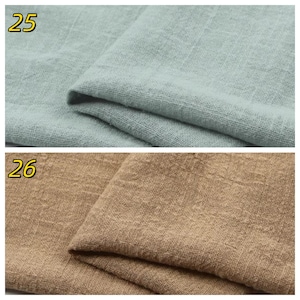 Slub Cotton Linen Fabric by Yard, Natural Linen Blend Fabric, Rustic Sewing Material, Soft Breathable Textile for Clothing & Home Decor image 11