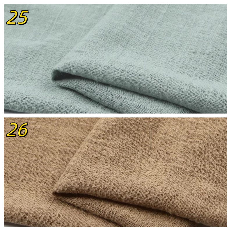 Slub Cotton Linen Fabric by Yard, Natural Linen Blend Fabric, Rustic Sewing Material, Soft Breathable Textile for Clothing & Home Decor image 11