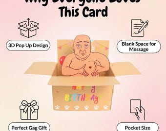 Lustige Pop Up Geburtstagskarte, 3D Gag Geschenkkarte, Humorvolle Geburtstagskarte für Ihn, Einzigartige Überraschungsgrußkarte, Erwachsenen Scherzgeschenk