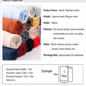 Slub Cotton Linen Fabric by Yard, Natural Linen Blend Fabric, Rustic Sewing Material, Soft Breathable Textile for Clothing & Home Decor image 12