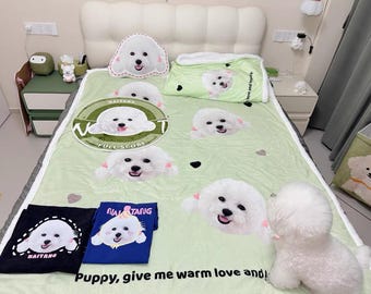 Personalisierte Haustier Decke | Benutzerdefinierte Haustier Foto Flanell Fleece Werfen | Personalisiertes Hunde Katzen Portrait | Name Text Geschenk für Tierliebhaber