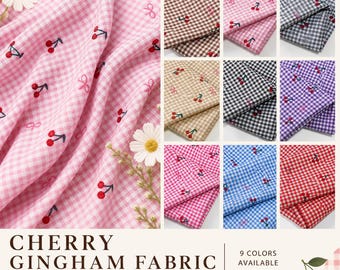 Süßer Karostoff, bunter Vichy Karo Stoff, leichter Sommer Stoff für Kleider, Basteln, Kawaii DIY