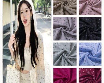 Schmetterling Rippenstrick Stoff Schüttgut, Stretch Jersey Stoff, Süßes Herz Print Bekleidung Stoff für Kleider, Hoodies & Kinderbekleidung