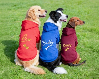 Custom Dog Hoodie – Embroidered Name, Personalized Pet Apparel