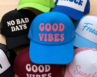 Custom Trucker Hat, Personalized Foam Trucker Hat, 3D Puff Print Hat, Custom Logo Mesh Cap, Party Hat, High Crown Snapback