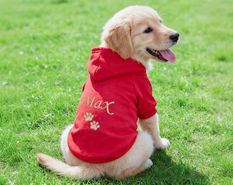 Personalized Dog Hoodie – Custom Name Embroidered Puppy Sweatshirt