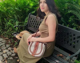 Bolso bandolera andino hecho a mano, bolso étnico otavalo, bolso de hombro tejido bohemio, bolso hippie para festivales, bolso bandolera artesanal de viaje.