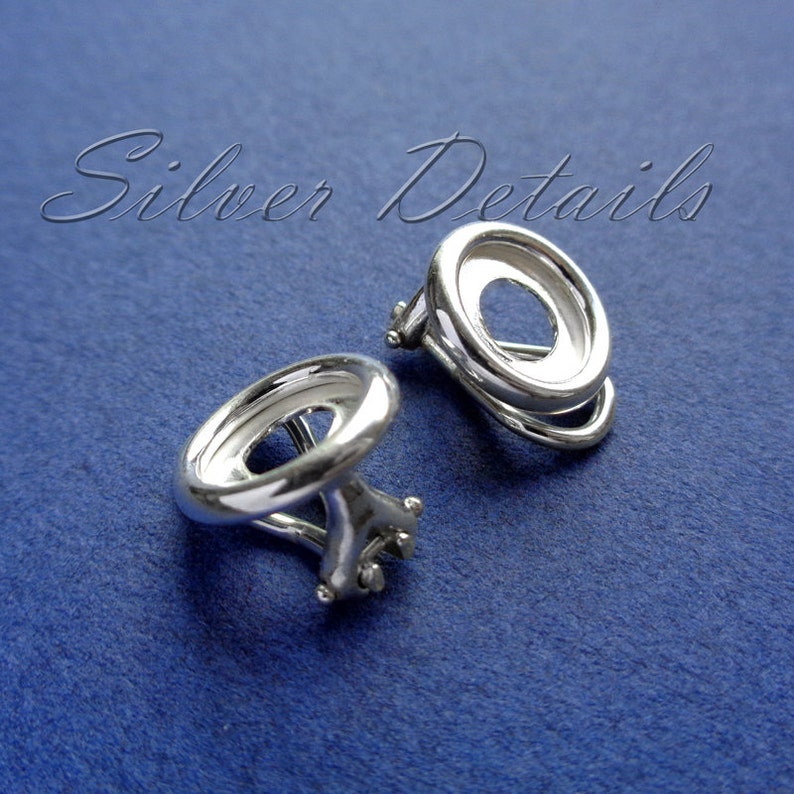 High Quality Clip on Earring for 8mm Round Cabochons Sterling Etsy