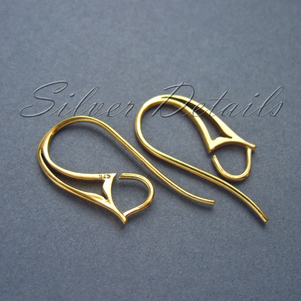 Gold Plated over Sterling Silver Modern French Earwire Hook  925 earring finding reference code F98Y