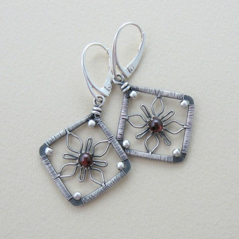 Flower Squares Earrings Wire Wrapping Jewelry Making Lesson Etsy
