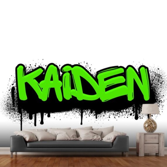 Teen Boy Wall Decor Boys Room Decor Graffiti Name Art Etsy