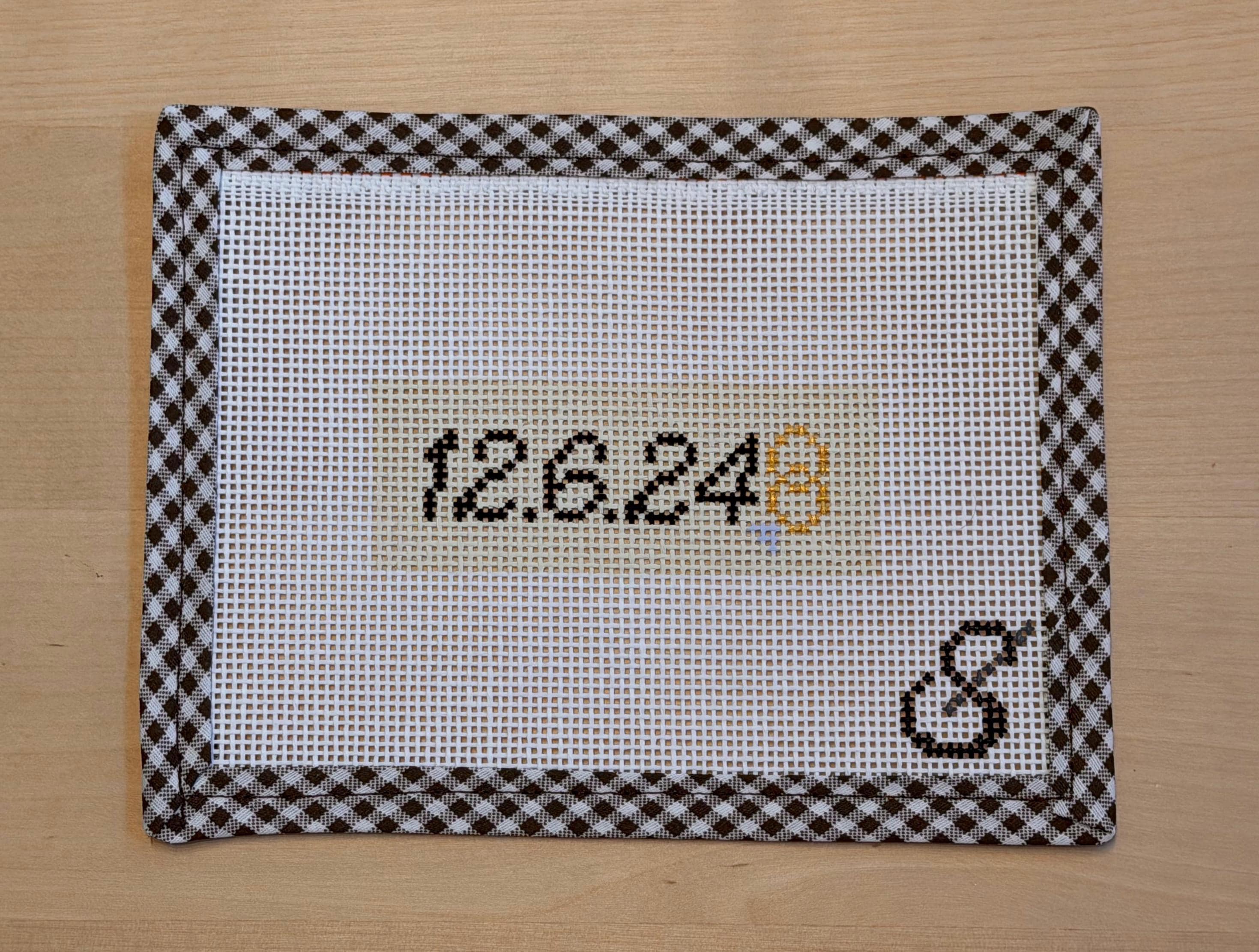 Custom “My Wedding Date” Canvas hand-painted needlepoint canvas