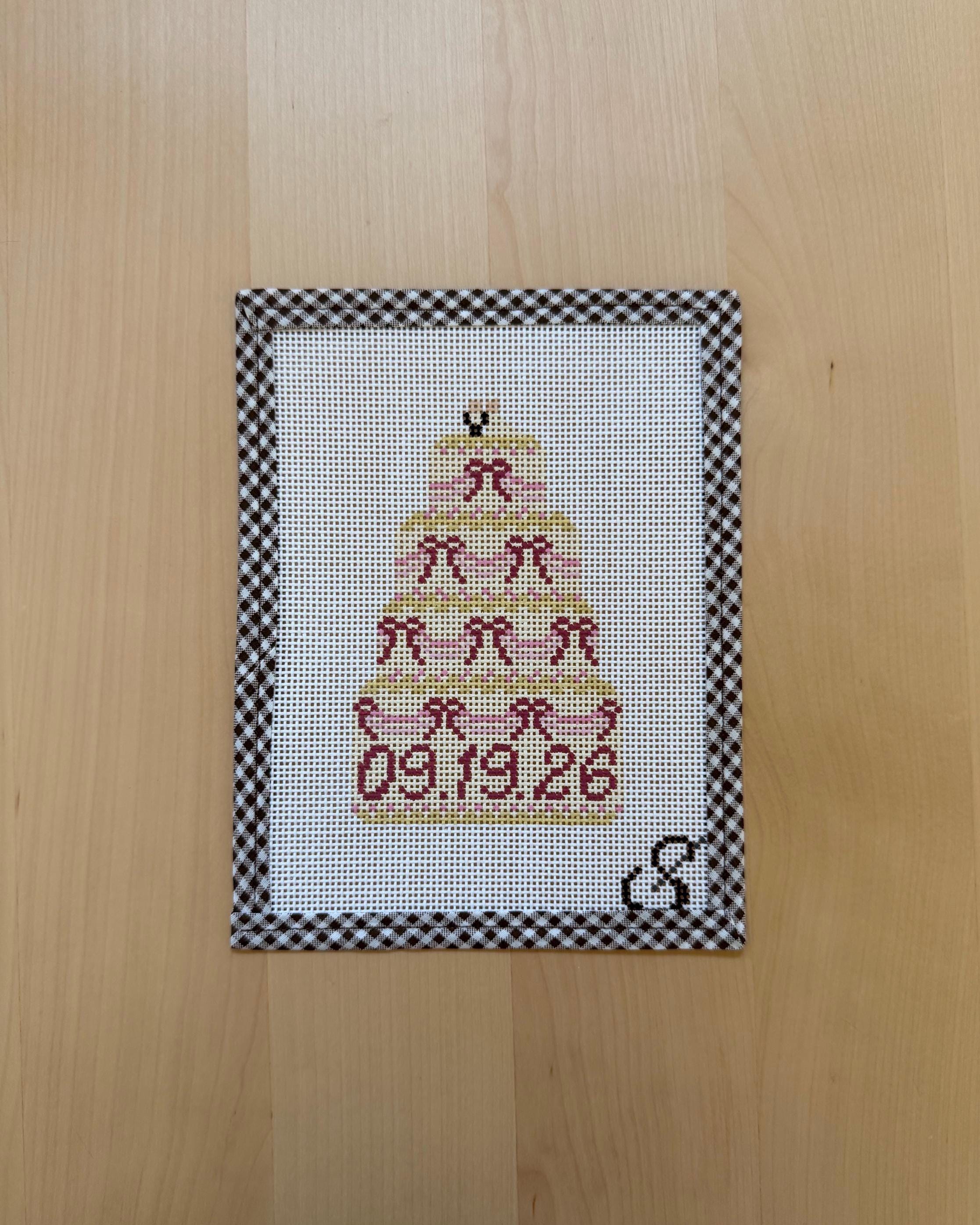 Custom “My Wedding Cake” Canvas hand-painted needlepoint canvas