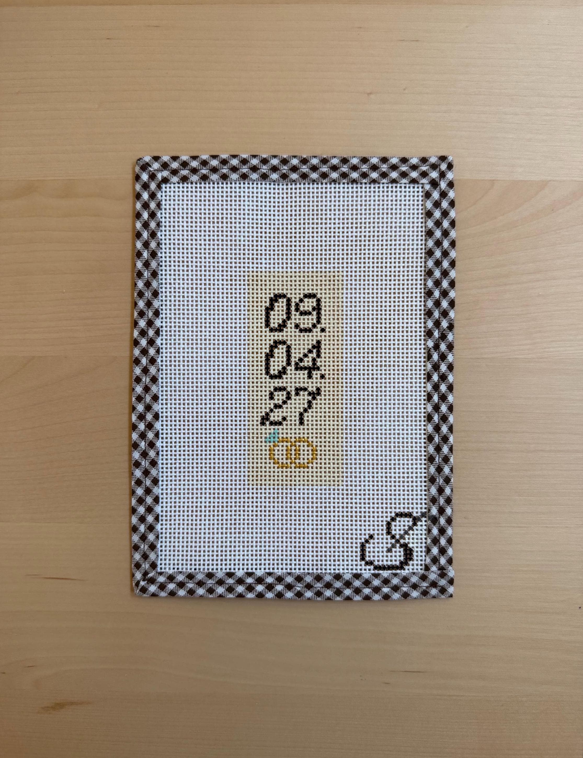 Custom “My Wedding Date V2” Canvas hand-painted needlepoint canvas