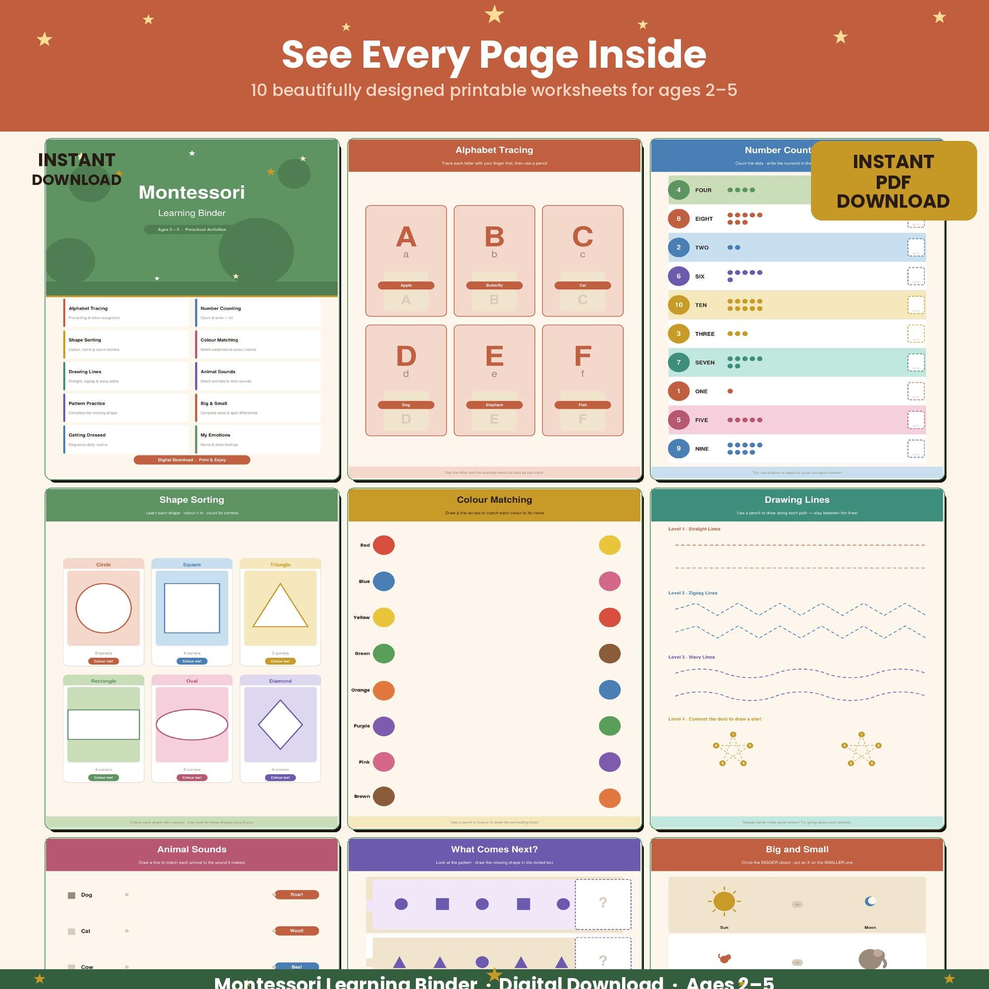 Montessori Learning Binder Printable | Toddler Preschool Activities ...
