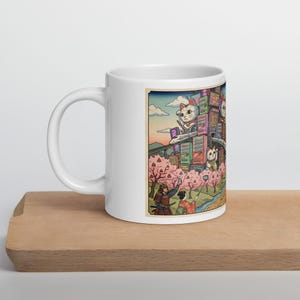 Lucky Cat Tower Coffee Mug – Japanese Art Sushi UFO Design