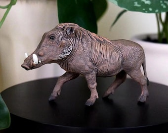 Warthog Animal Figure- Small Hand Painted Wildlife Safari Figurine for Nature Crafts and Dioramas
