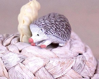 Tiny Hedgehog Figurine - Miniature Hedgehogs - Mini Woodland Animal Figure - Crafts, Dioramas, Dollhouses, and Terrariums