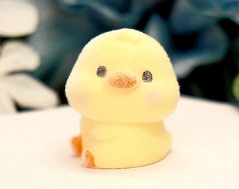 Miniature Chick Figurine - Mini Flocked Yellow Baby Animal Figure - Crafts, Easter Gifts, & Dollhouse Miniatures