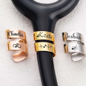 Custom Stethoscope ID Tag, Engraved Stainless Steel Name Ring, Medical Accessory Gift