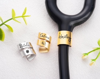 Personalized Engraved Stethoscope Name Tag, Custom Stethoscope ID Ring, Stainless Steel Stethoscope Charm for Nurses, Unique Medical Gift