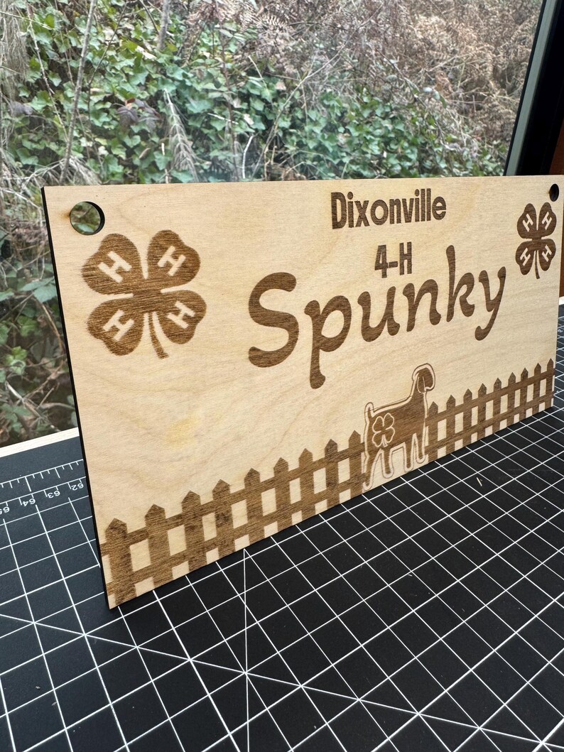 4 H Rabbit Signs Personalized 4-H Animal Pen Sign | Custom Engraved Wood Stall Decor - Etsy