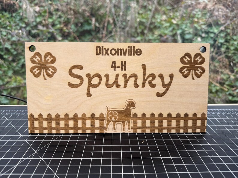 4 H Rabbit Signs Personalized 4-H Animal Pen Sign | Custom Engraved Wood Stall Decor - Etsy