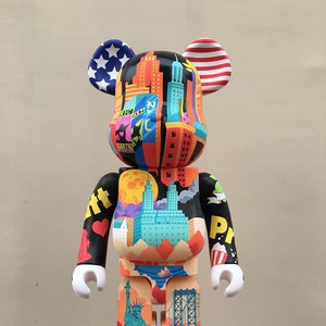 NYC Custom Bearbrick 1000% 70cm by Annatar Luxury Designer toy Japan DIY House Decor Sculpture Wedding Gift For him image 1