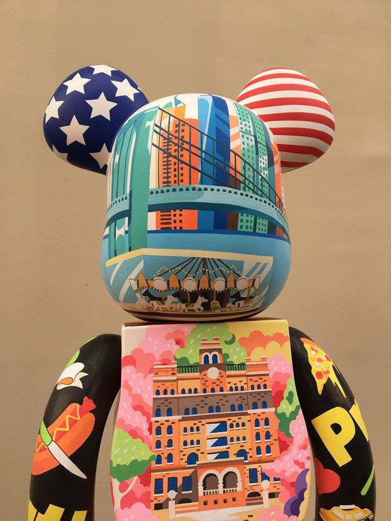 NYC Bearbrick personnalisé 1000% 70cm par Annatar Luxe Jouet design Japon bricolage Décor de maison Sculpture Cadeau de mariage Pour lui image 4