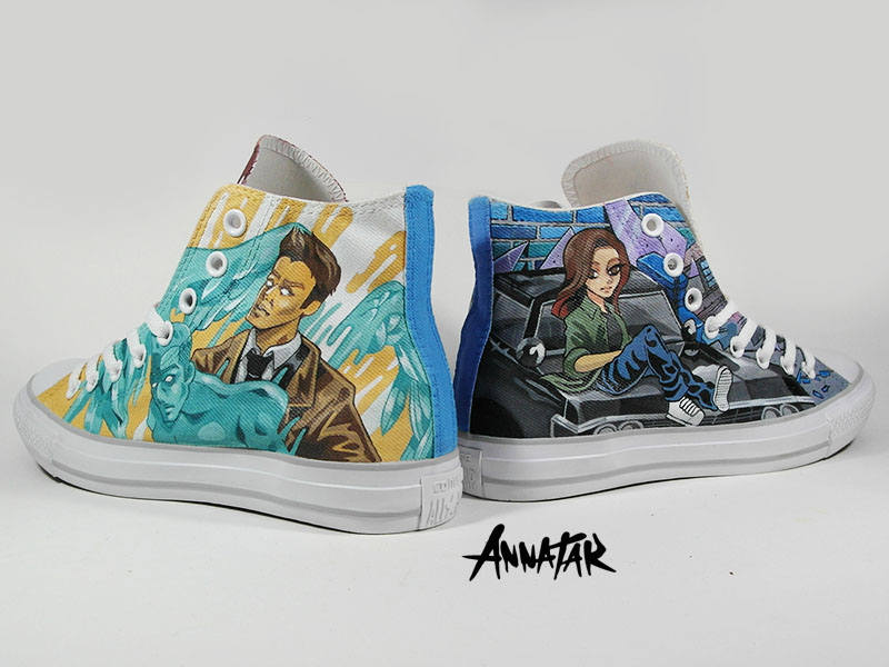 Full Custom Painted Converse Hi by Annatar Custom Shoes - Etsy