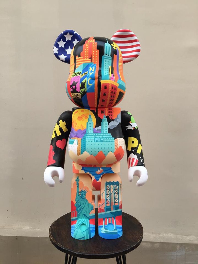 NYC Custom Bearbrick 1000% 70cm by Annatar Luxury Designer toy Japan DIY House Decor Sculpture Wedding Gift For him image 1