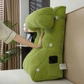 Wedge Reading Pillow, Corduroy Bed Backrest, Adjustable Neck Roll Cushion, Lumbar Support