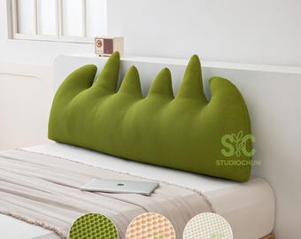Abstract Mountain Headboard Cushion, 3D Mesh Breathable Bed Backrest, Washable Lumbar Pillow