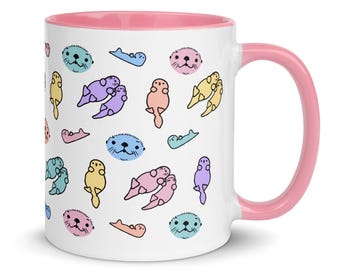 Pastel Sea Otter Mug | Sea Otter Gifts | Sea Otter Coffee Mug | Sea Otter Lovers | Ocean Mug