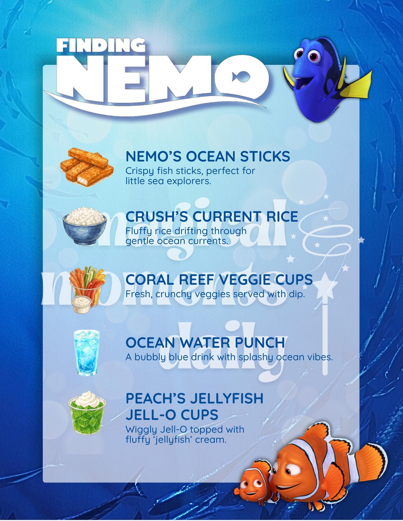 Finding Nemo | Themed Menu + Toddler Version - Etsy