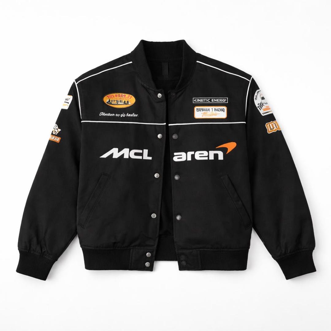 Formula One Racer Jacket Mclaren Racing Jacket Black F1 Team Bomber Jacket Vintage Motorsport ...