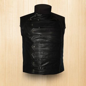 Bucky Barnes Leather Jacket | Winter Soldier Cosplay with Removable Arms