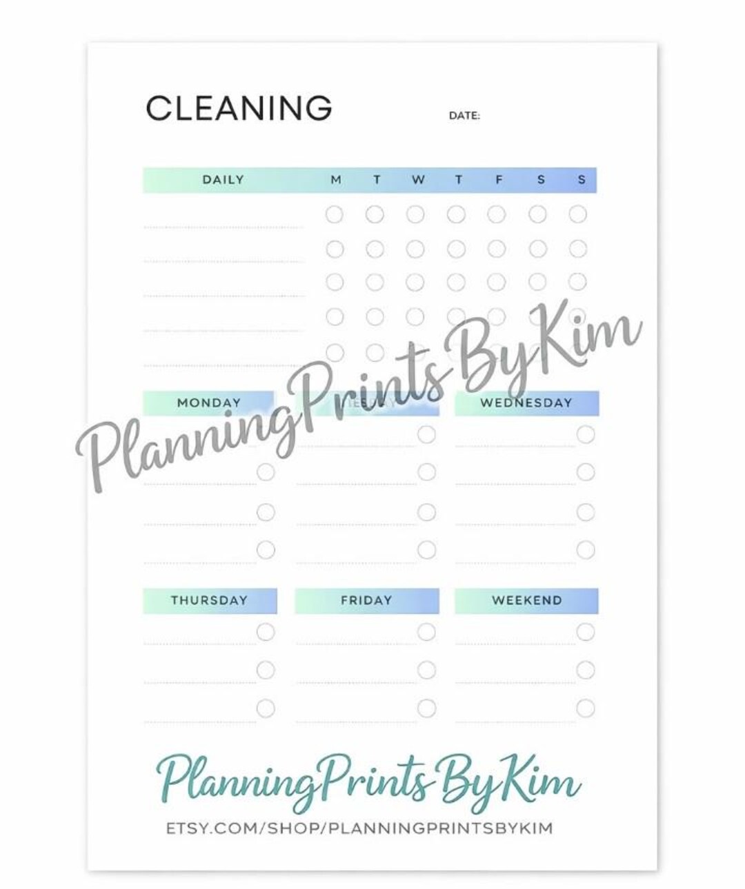 Cleaning Checklist Work.pdf Printable Cleaning Checklist Instant Download A4 PDF - Etsy