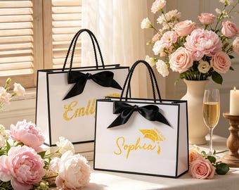 Personalized Graduation Gift Bags,Graduation Goodie Bags with Name,Custom Graduation Party Decoration,Class of 2026,University Gift