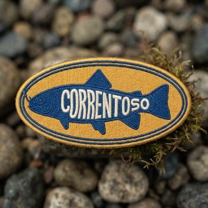 Correntoso Patagonia Trout Fishing Embroidered Patch, Argentina Travel Souvenir (Iron-On)