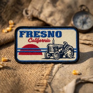 Fresno Embroidered Patch – Iron-On Badge for Jackets, Hats, Bags