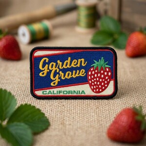Garden Grove Embroidered Patch – Iron-On Badge for Jackets, Hats, Bags