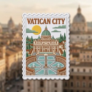 Vatican City Embroidered Patch Iron On Postage Stamp European Travel Souvenir Badge