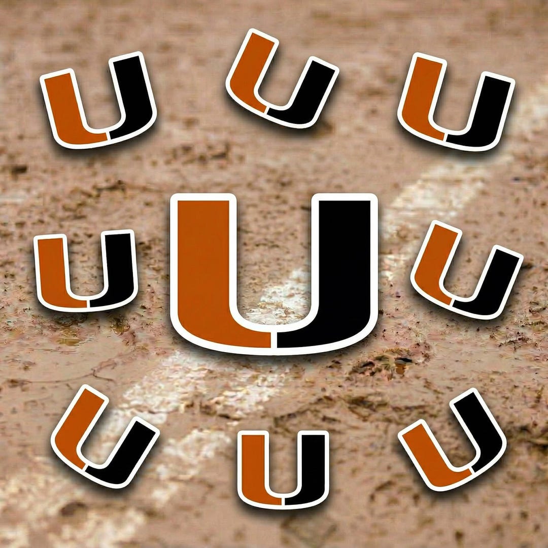 Florida Miami Style College Sticker Hurricane Theme Sports Vinyl Decal ...